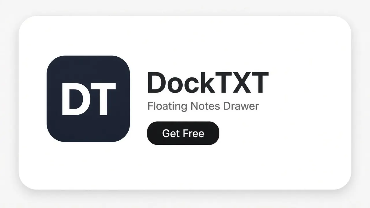 Step one: download the free DockTXT floating notepad from the Mac App Store